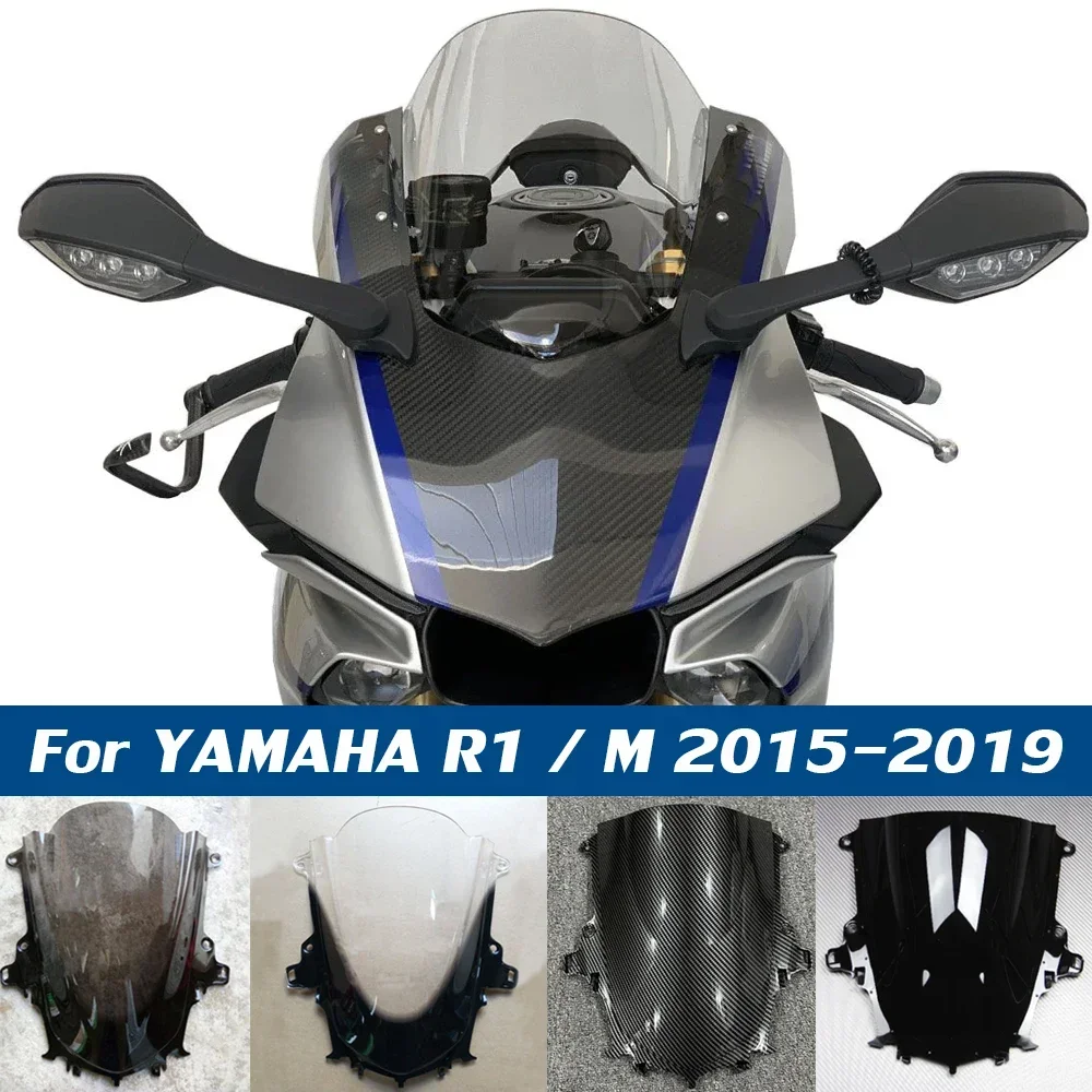 

R1 Windscreen Windshield Motorcycle Accessories For Yamaha YZF 1000 R1M YZF-R1 2015 16 2017 2018 2019 YZFR1 Screen Double Bubble