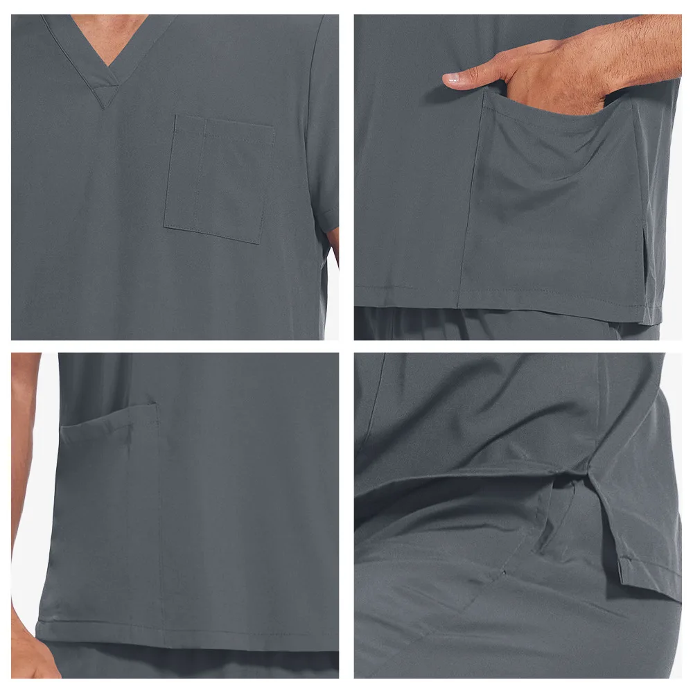 

Men's Beauty Salon Operating Room Doctor Work Uniform Surgical Gown Quick-Dry Comfortable Stretchable Handwashing Suit Set