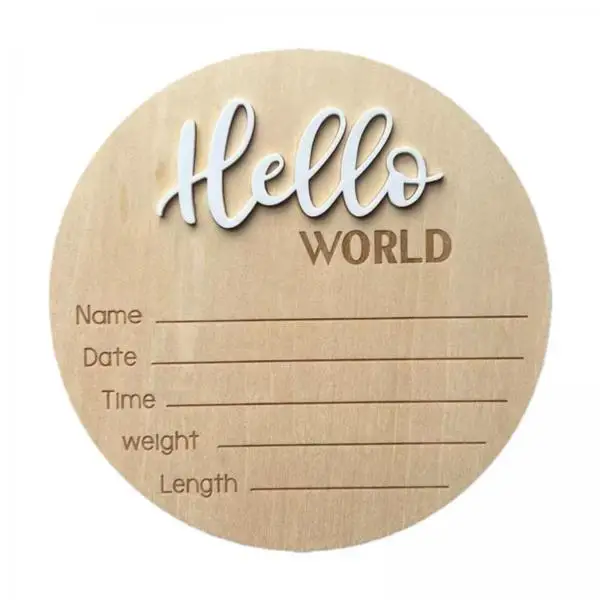 2-5pack Newborn Announcement Sign Hello Word Sign for Party Decoration New Mom