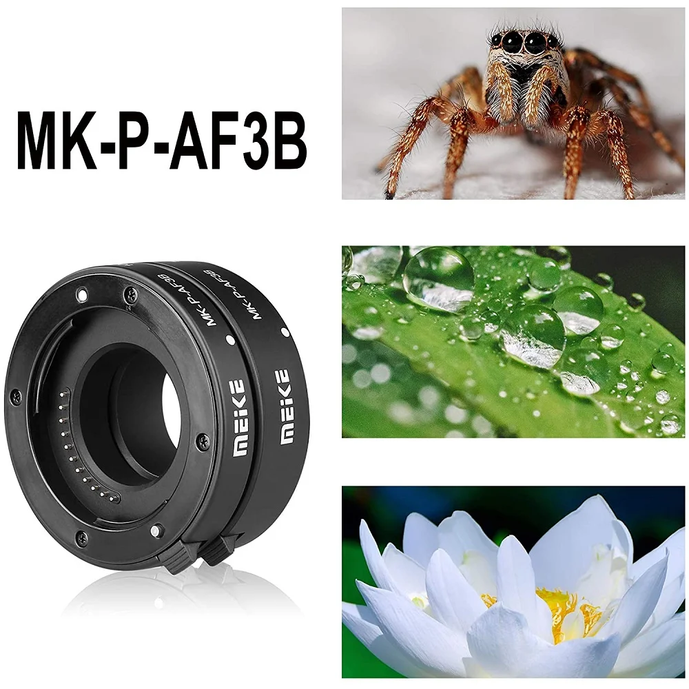 Meike MK-P-AF3B AF Macro tubo de extensión bayoneta de plástico 10mm + 16mm para Olympus M4/3 EM10III/EM10II/EM5/EM1/EP5/EPL3/EPL