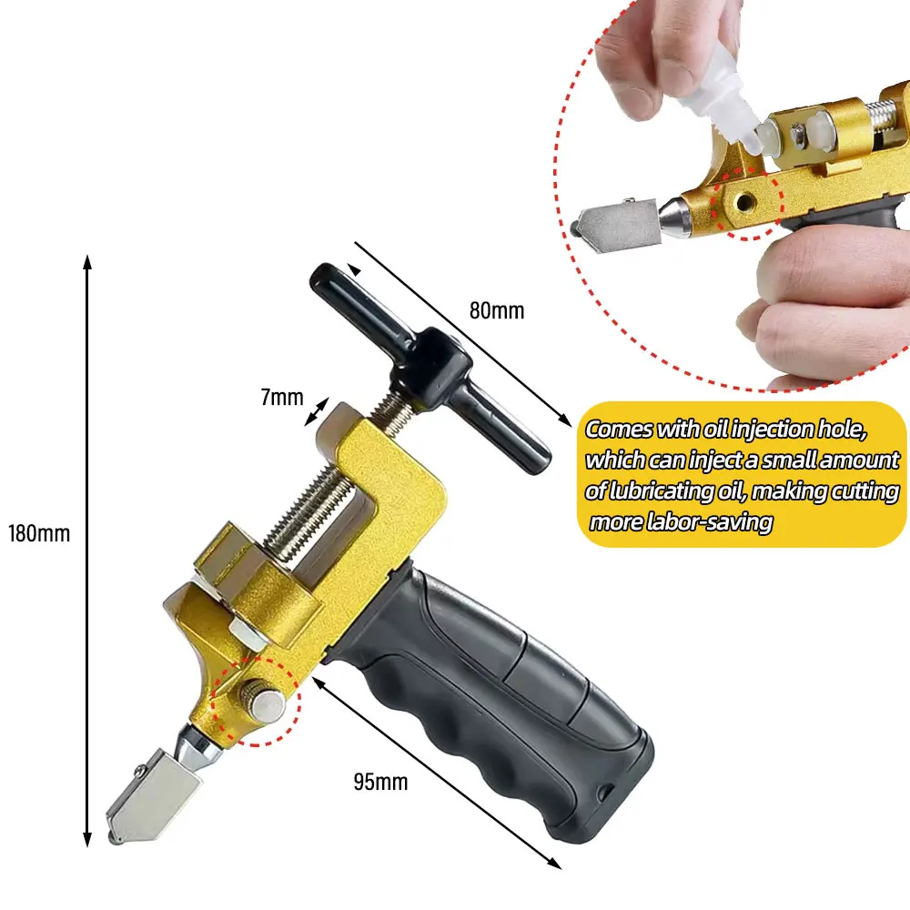 2 in 1 Diamond Tile Glass Cutter Professional Ceramic and Porcelain Cutting Manual Multifunction DIY Hand Tools for Home