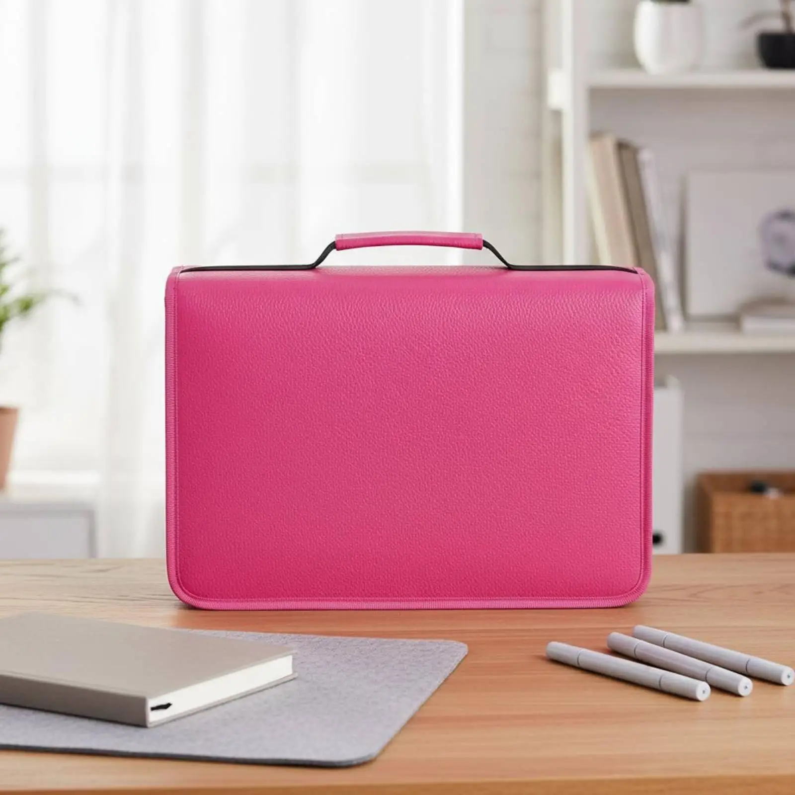 waterproof-pu-leather-marker-pen-case-for-artists-large-capacity-pen-organizer-bag-with-double-zipper-and-adjustable-strap-for