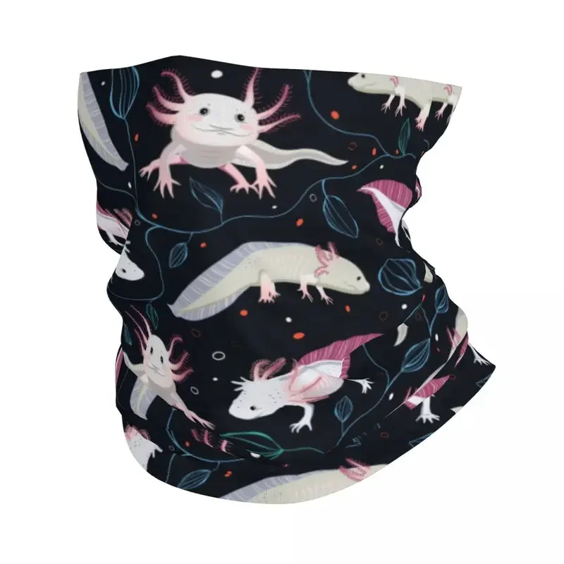 Bandeau de cou pour hommes et femmes, écharpe de tube de chasse, écharpe de ski, mignon, exotique, salamanimal, axolotls, hiver