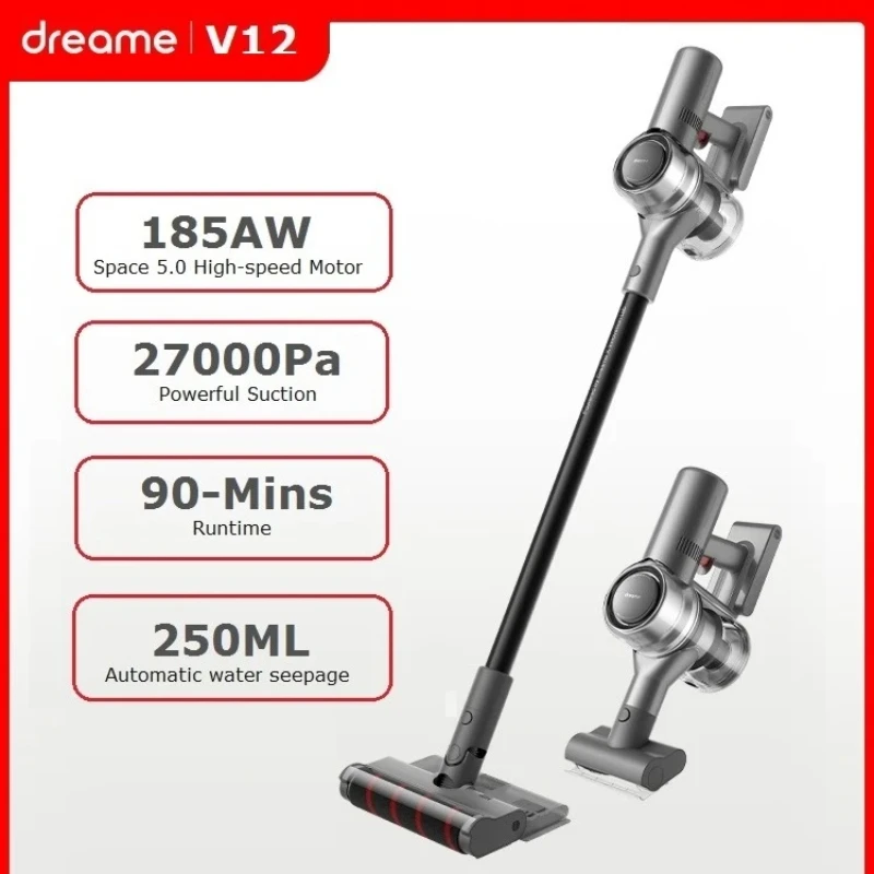 Dreame V12 Cordless Vacuum Cleaner for Home 250ml Water Tank Automatic Water Seepage 3000mAh Battery Capacity Super Clean Power