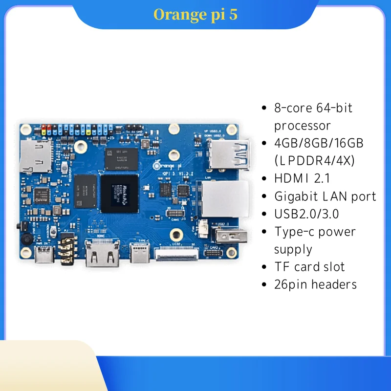 

Orange Pi5 Rockchip Micro RK3588S 8-core NPU 4G/8G/16G memory