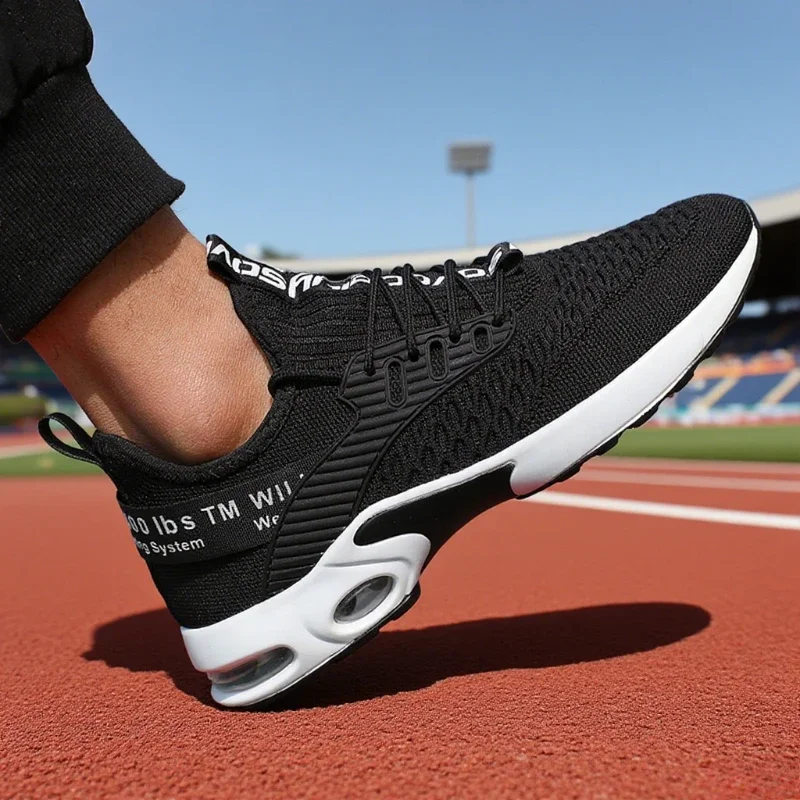 

Новые мужские вязаные повседневные прогулочные туфли, легкие дышащие модные кроссовки, 2025 г., удобная прогулочная обувь с противоскользящей вибрацией, размеры 39-45