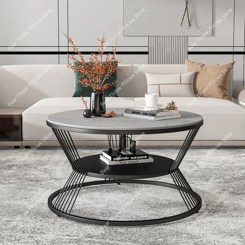 Luxury Black Coffee Tables Modern Design Drawer Nordic Side Table Legs Metal Storage Mesa De Centro De Sala Home Furniture