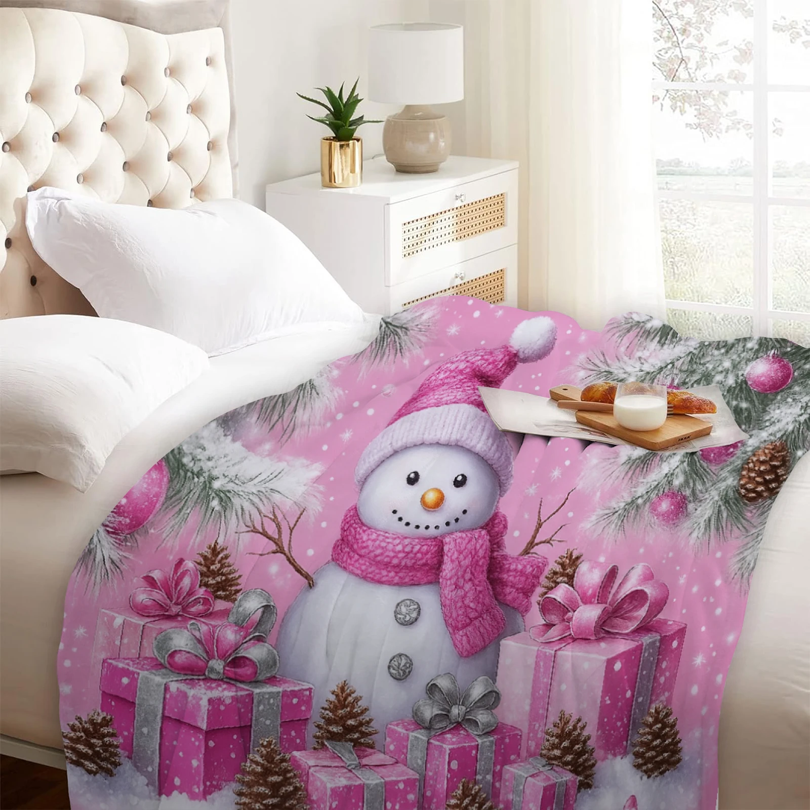 Cute Christmas Blanket, Suitable for Sofa Beds, Office Outdoor Applicable in All Seasons Comfortable and Warm Various Sizes