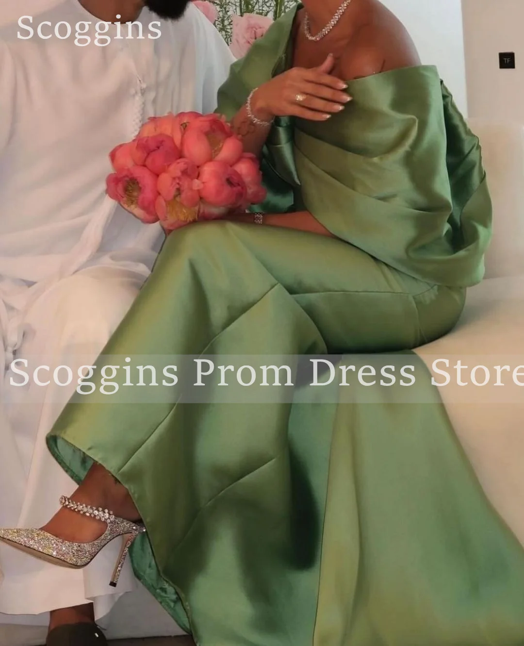 Scoggins Column Off-The-Shoulder Neckline Satin Floor-Length Dresses For Special Events Evening Dresses Prom Dresses Dress Dubai