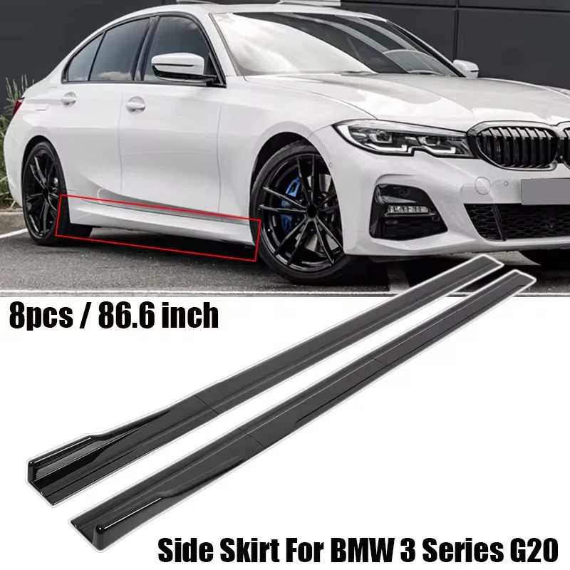 For BMW Accessories 3 Series G20 2019-2026 M-Sport Car Side Skirt Extensions Rocker Panel Lip 8Pcs 86.6inch/2.2M