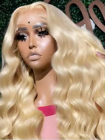 613 Hd Lace Frontal Wig 13x6 Body Wave Human Hair Wigs Brazilian 220 Density Pre Plucked Blonde transparent Lace Front Wig 30 In
