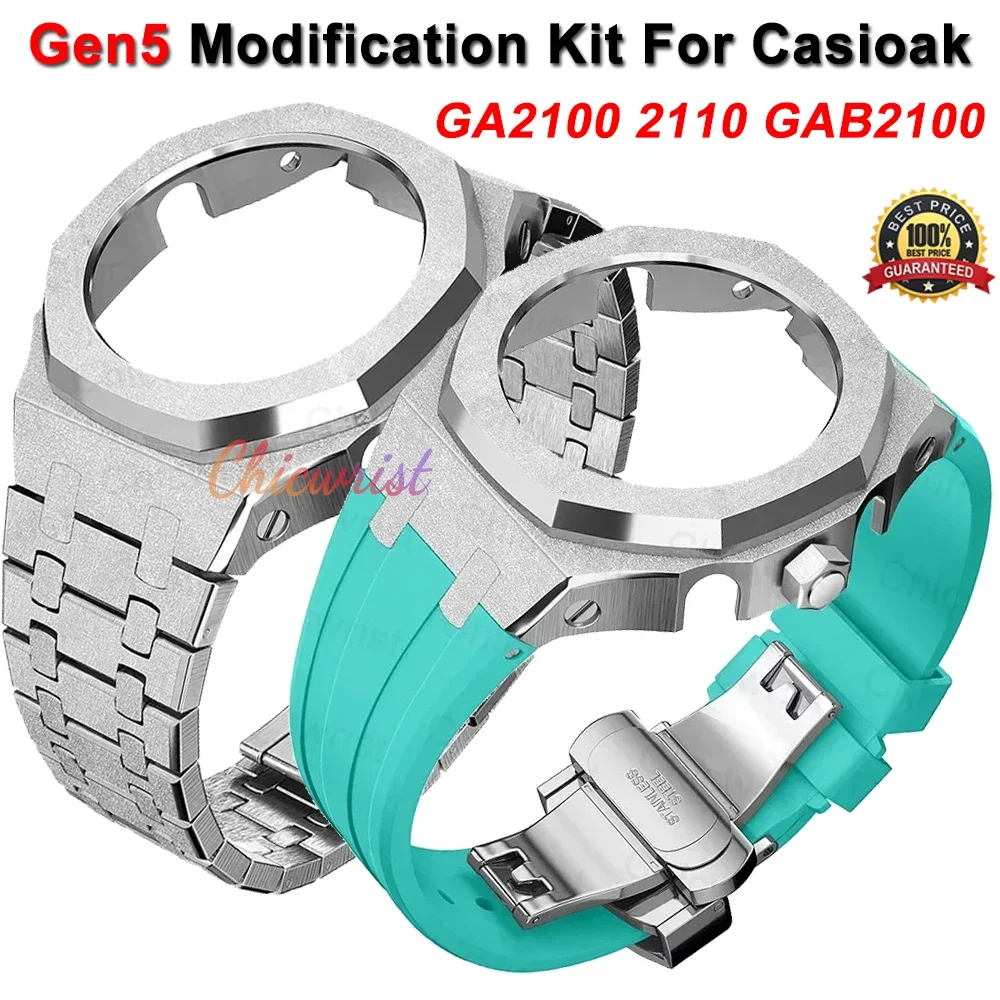 

Gen5 Modification Kit For GA2100 GAB2100 Mod Kit Metal Bezel Case Emery Frosted Case Rubber Band For GA-2110 DIY Accessories