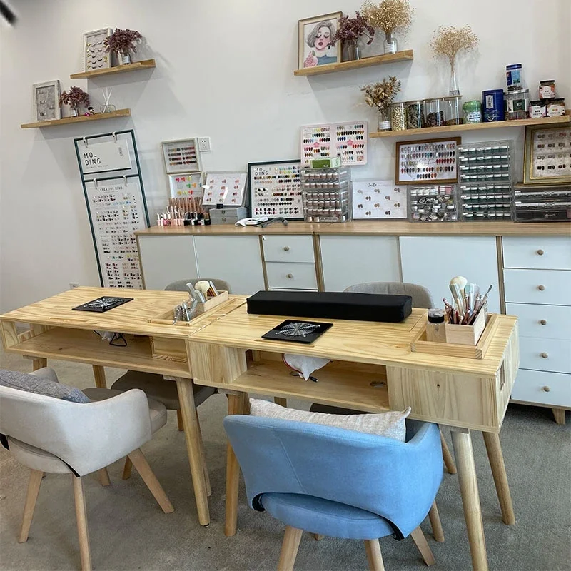 طاولة عتيقة كلاسيكية صينية رفيعة مانيكير طاولة أظافر ريفية بسيطة مع تخزين أثاث ميسا مانيكير Portátil #4