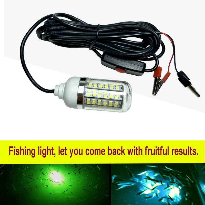 DC/AC 12V-24V LED IP68 Fishing light Waterproof Underwater light fish Finder Lures Lamp  Attract Marine Prawns Squid Krill