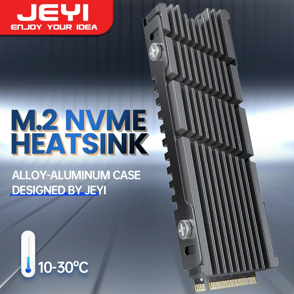 JEYI Cooler II 2280 SSD Heatsink M.2 NVME Radiator Magnesium Aluminum Alloy PC Efficient Radiator with Thermal Silicone pad