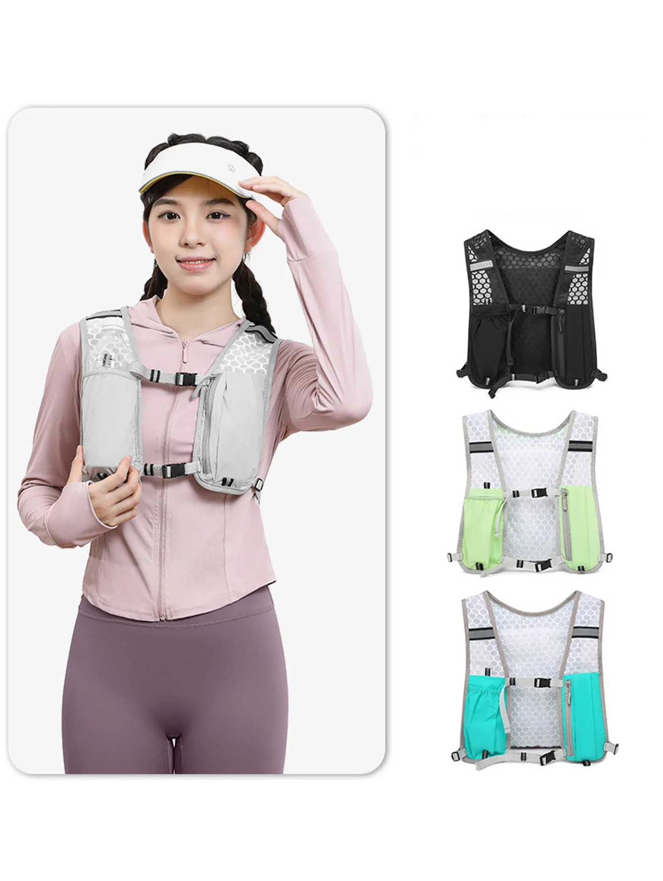 Off road running vest bag, marathon running bag, lightweight honeycomb breathable mesh vest backpack running accessories