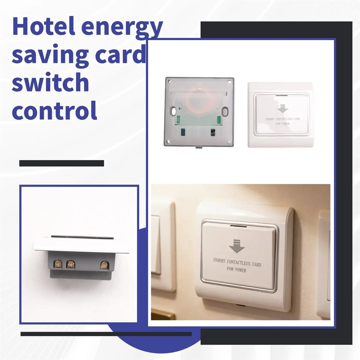 finefine Hotel Power Switch Delayed Power Off Energy-Saving Induction Card Three-Wire Induction 40A Low Frequency 220V