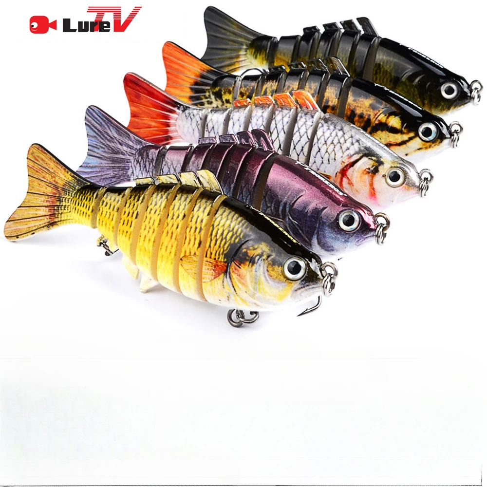 LURETV 10cm Lure Bait Plastic Hard Bait 15.5g Multi-section Fish 7 Sections Lure Bionic