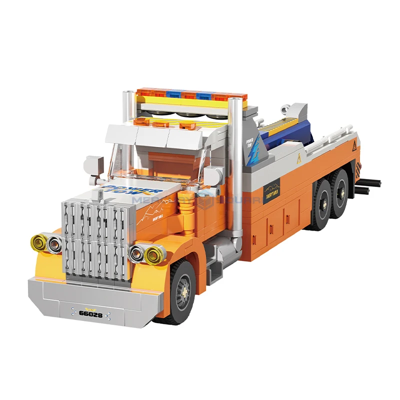Heavy Duty Abschleppwagen Auto Bausteine MOC 66028 Transporter Engineering Fahrzeuge Modell Ziegel Spielzeug Sammlung Geschenk Kind Aldult