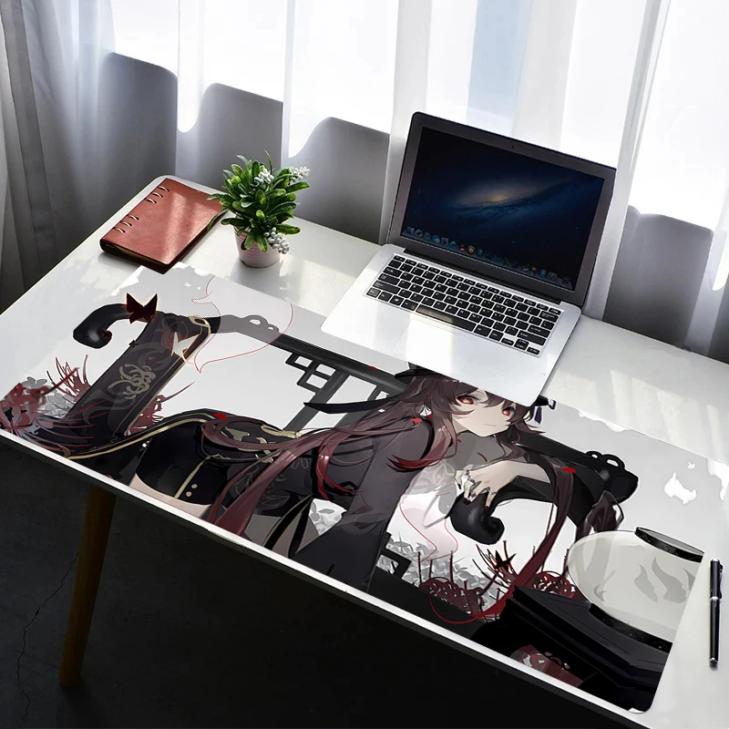 Mouse Pad Laptop Non Slip Extended Desktop Mouse Mat PC Anime Keyboard Pad Gaming Accessories G-genshin Impact Hu Tao Mousepad