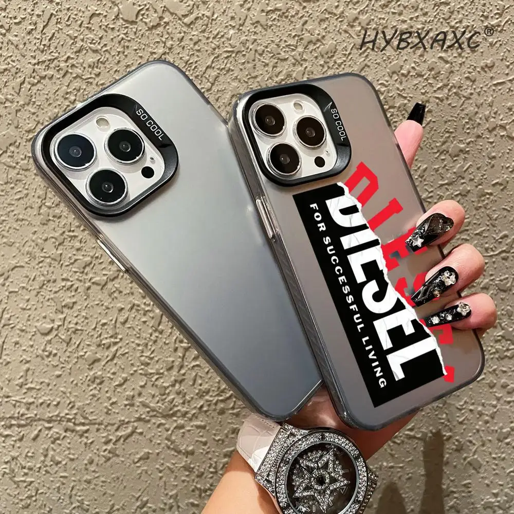 Brand R-Rudolf D-Diesel Phone Case For iPhone 17 16 15 14 13 12 11 Pro Max Plus Mini IMD Color Silver Shell view 5