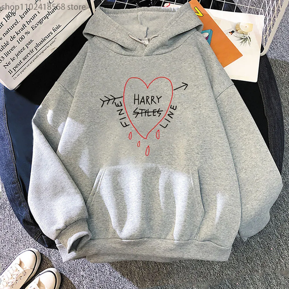 Happy Fine Line Print Hoodeis Harry Styles Treat People Kindness Fashionable Sweatshirts Women's Top Clothing Y2k Pullover