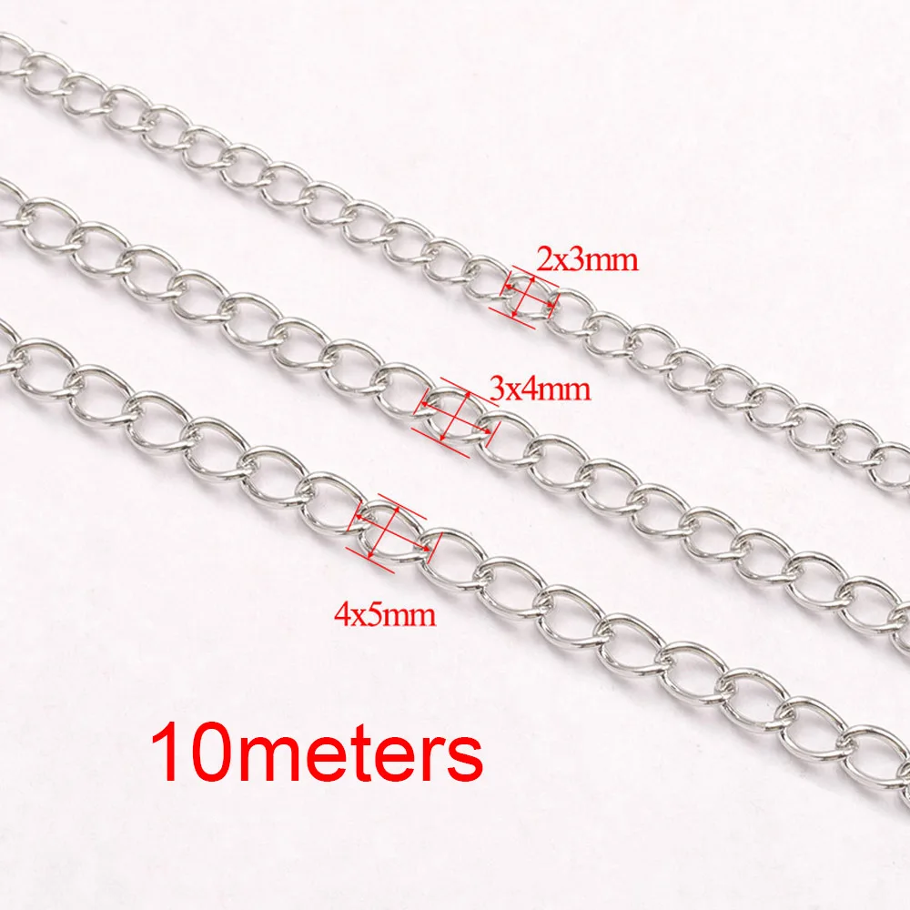 10 미터/롤 스테인레스 스틸 체인 2/3/5mm 골드 목걸이 체인, 팔찌 연장 체인 DI... - 4
