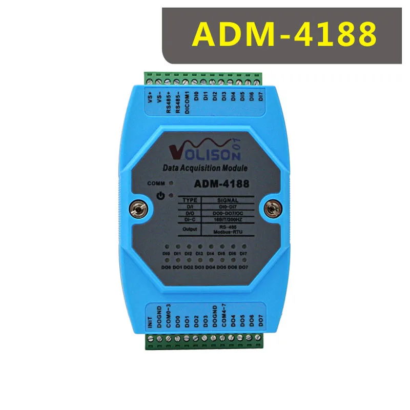 ADM-4188 8 채널 스위치 입력/출력 8DI/DO 획득 모듈, 485 Modbus