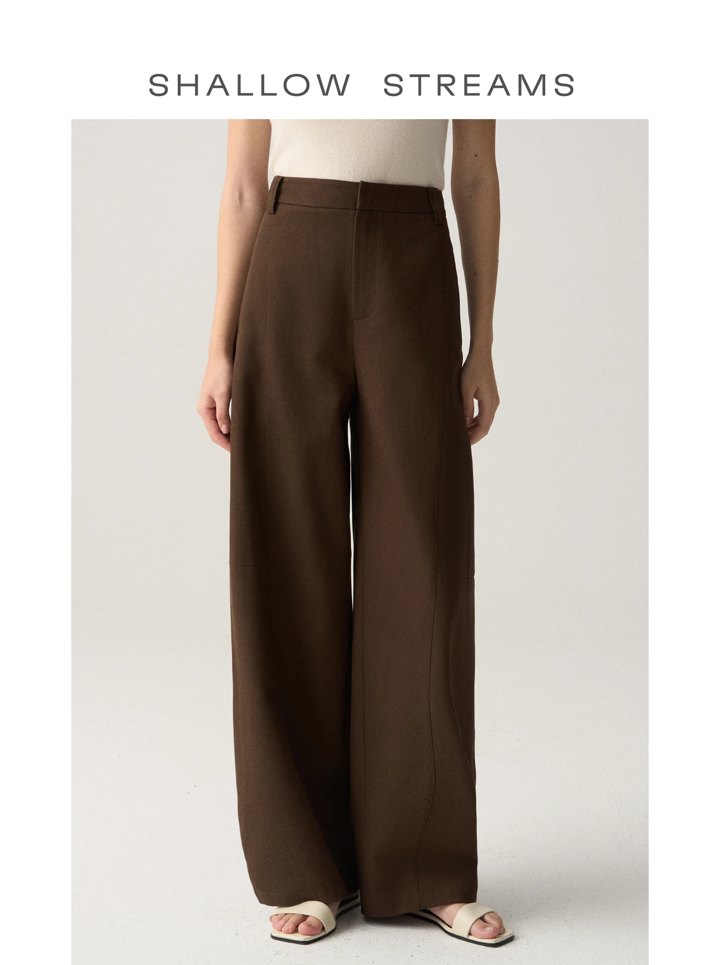 

High Waist Draped Wide Leg Casual Pants Deconstructivism Style Straight Cut Commute Fashion High Waist Knife Pants