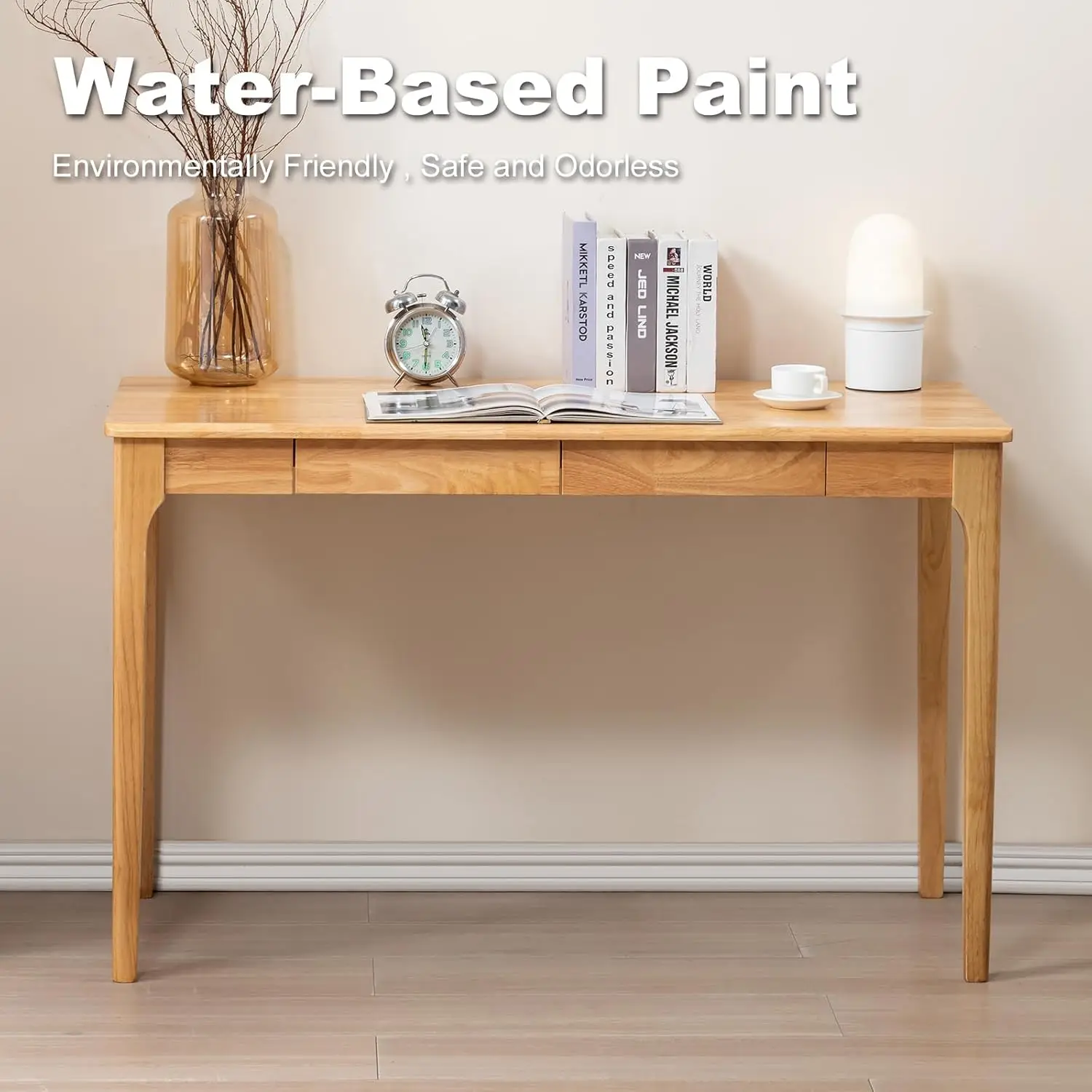 مكتب ألعاب من الخشب الصلب، مكتب كمبيوتر للطلاب مقاس 47 بوصة لغرفة النوم، مكتب منزلي صغير، سهل التجميع (لون الخشب)