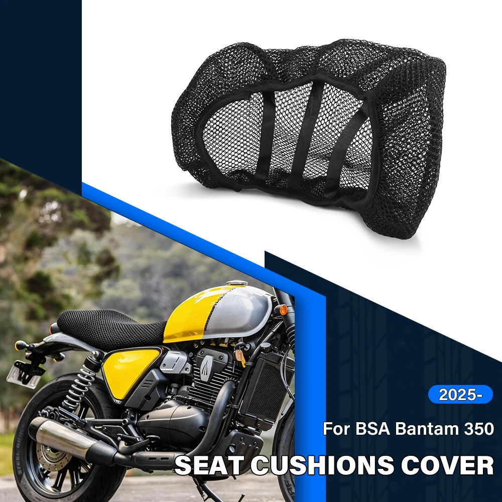 Motorcycle 3D Mesh Fabric Seat Cover Anti-slip Breathable Seat Cushion Protector Cover For BSA Bantam 350 2025 2026 Accessories