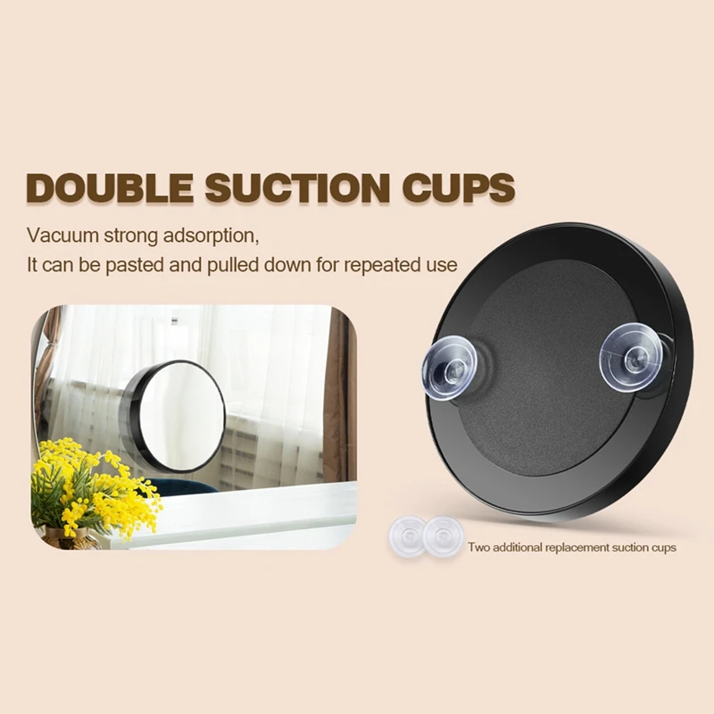 Magnifying Mirror With Tweezers Magnified Makeup Mirror With 2 Suction Cups For Grooming & Travel