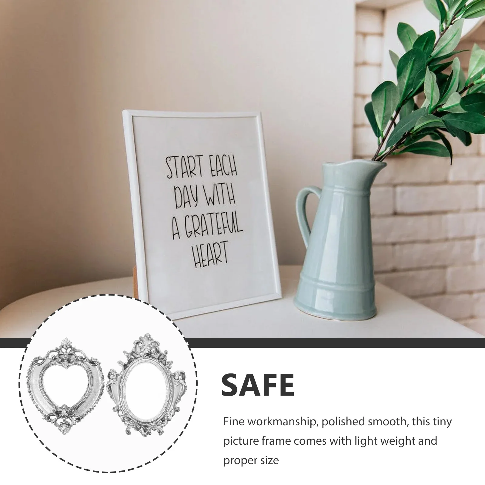 

2Pcs Gold Resin Frames Vintage Picture Frame Pack for Photo Display Decorative Frames Small Ornament Frame Jewelry