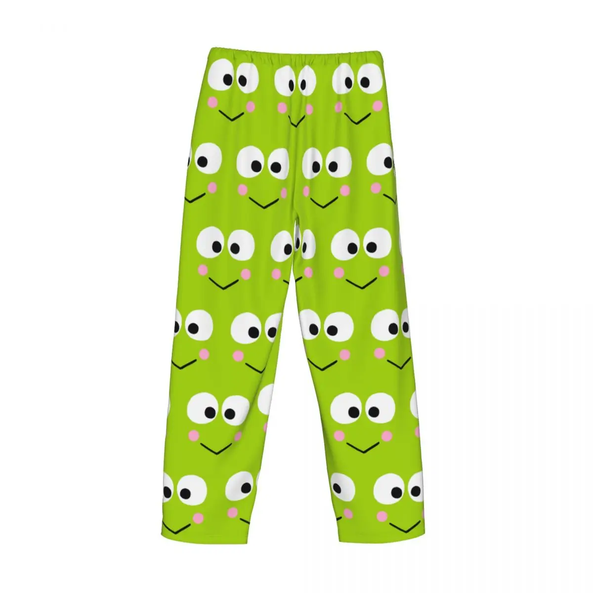 Pantalones de pijama Keroppi clásicos personalizados, ropa de dormir con cordón para dormir de cómic Kawaii para hombre, pantalones con bolsillos