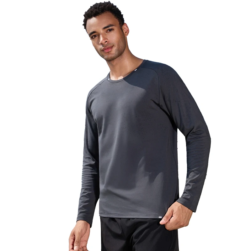 ランニングトレーニングロングシャツワークアウト速乾性ナイロン反射ボディービルtシャツジョギングワークアウト快適なプルオーバー