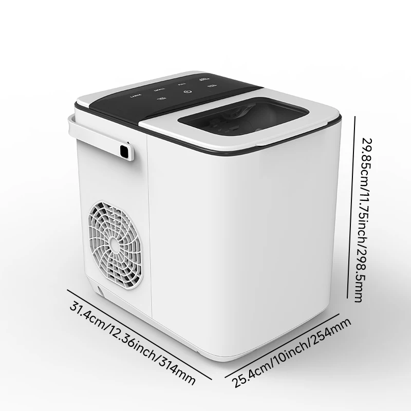 9 Cubes in 6 Mins Smart Ice Maker, Touch Control Adjustable Size, Auto-Clean, Visible Window & Blue Light, Countertop