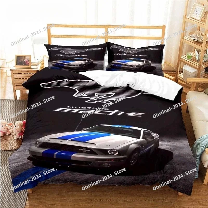 

Mustang Car Pattern Duvet Cover Set Bedding For Aldult Boys Bed Set Game Quilt Cover Comforter Cover Bedding Set