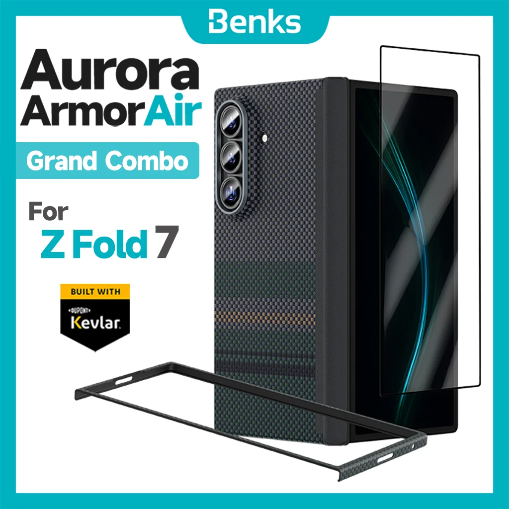 

Benks Aurora ArmorAir кевларовый защитный чехол для передней и задней панели + защитная пленка для экрана GlassWarrior AR для Samsung Galaxy Z Fold 7