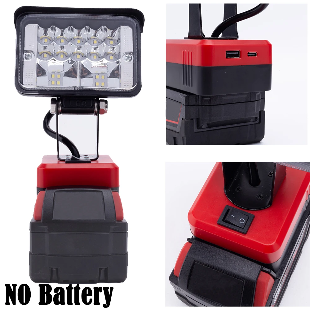 

LED Work Light For Milwaukee 18V Lithium Battery Cordless Workshop Operated Outdoor Camping Fishing Portable Lamp（NO Battery ）