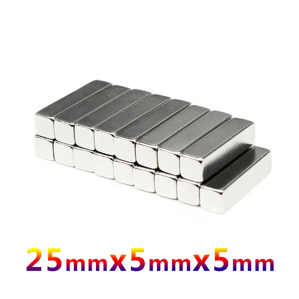 2~100pcs 25x5x5 mm Block Powerful N35 Magnet 25mmX5mm Sheet Permanent Magnets 25x5x5mm Neodymium Magnetic  Strong 25*5*5