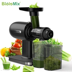 BioloMix Cold Press Juicer,Slow Masticating Juicer Machines with Reverse Function,High Juice Yield, Easy to Clean Brush & Quiet