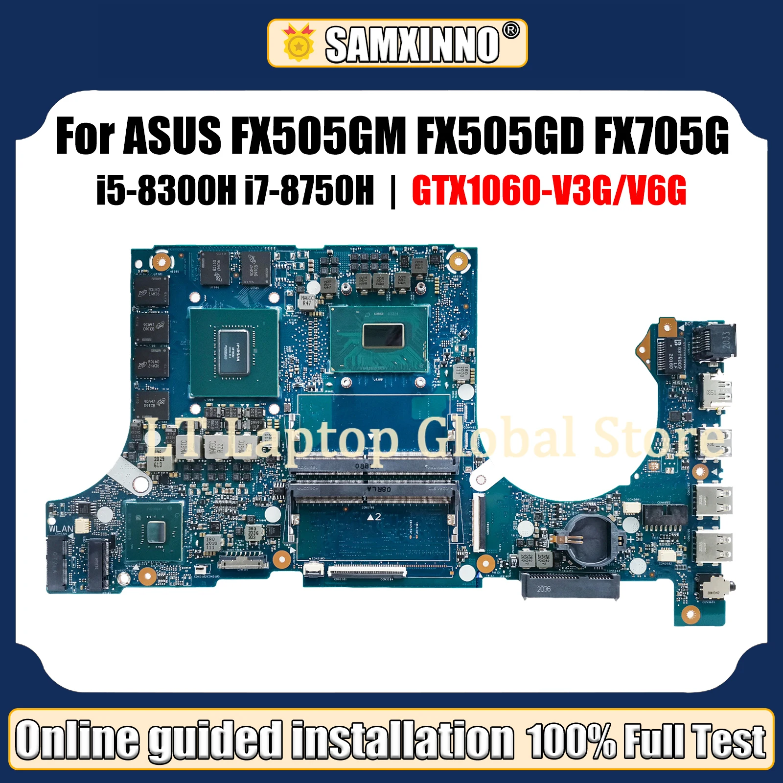 

LT Laptop FX505GM Mainboard For ASUS FX505GD FX505G FX705GM FX705G Motherboard with i5-8300H i7-8750H CPU GTX1060-V3G/V6G