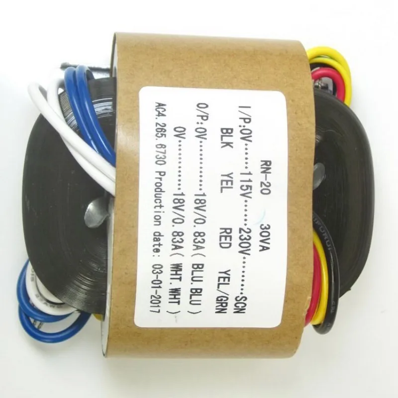 Kyyslb 30w duplo 18v tipo r primário 0-115v-230v ou 220v transformador tipo r pré-decodificação fio de cobre completo