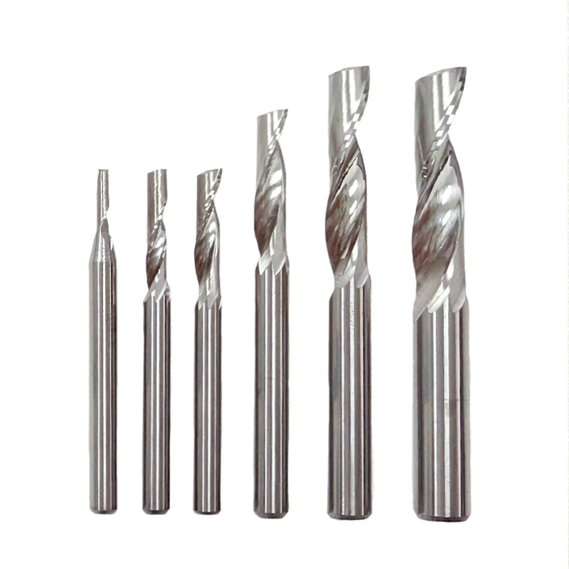 1pc 5A Quality Single Flute Solid Carbide Milling Cutter - 3.175-8mm, for Aluminum, Composite Panels & CNC WoodWorking Tools