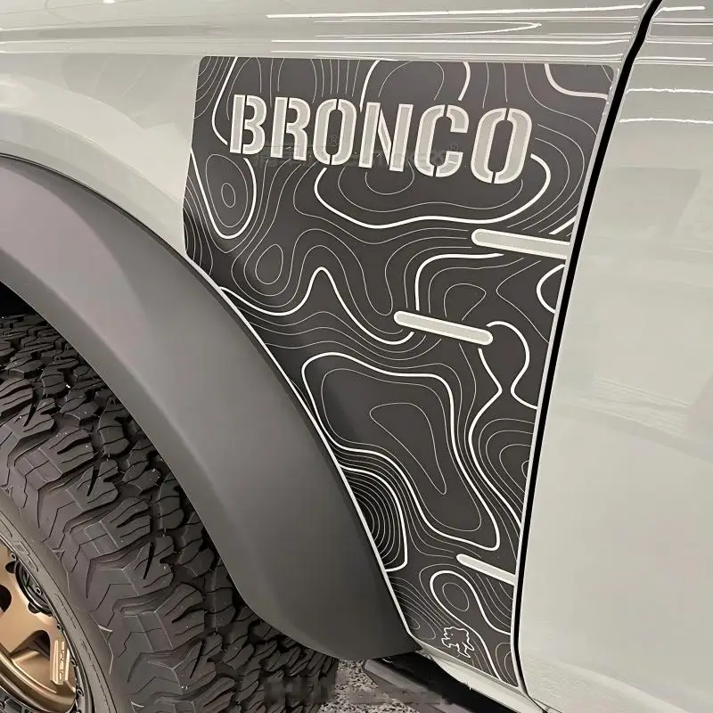 Car Sticker Decal for Ford Bronco Front Fender Decal Vinyl Wrap Graphic Stripes Exterior Decoration Accessories