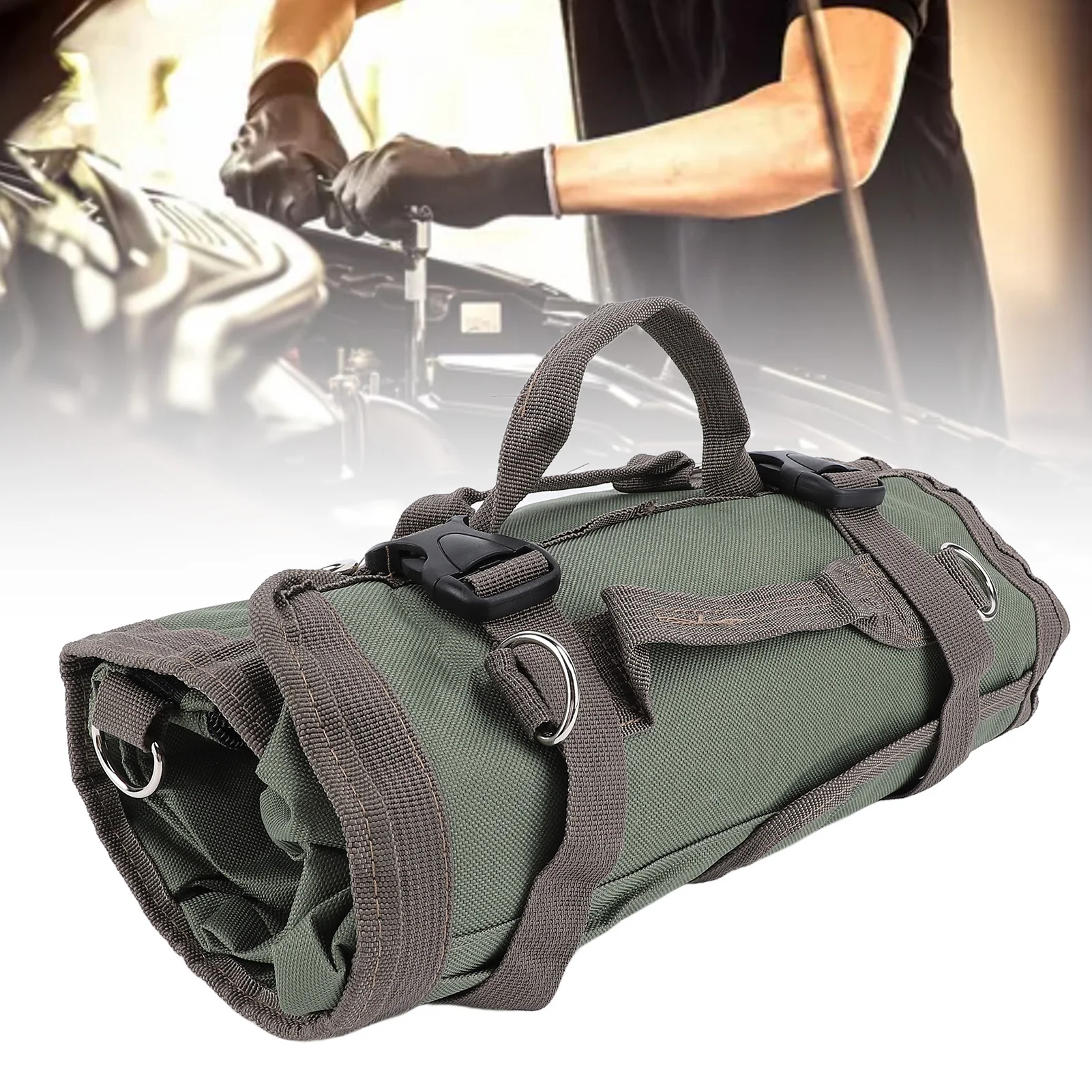 

Roll-Up Tool Bag - Water-Resistant Oxford Fabric Organizer for Car/Truck/Boat/Motorcycle Tools