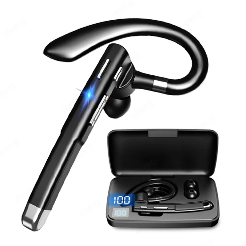 Fones de Ouvido Sem Fio Bluetooth com Microfone, Auriculares Handsfree com Cancelamento de Ruído para Negócios e Condução