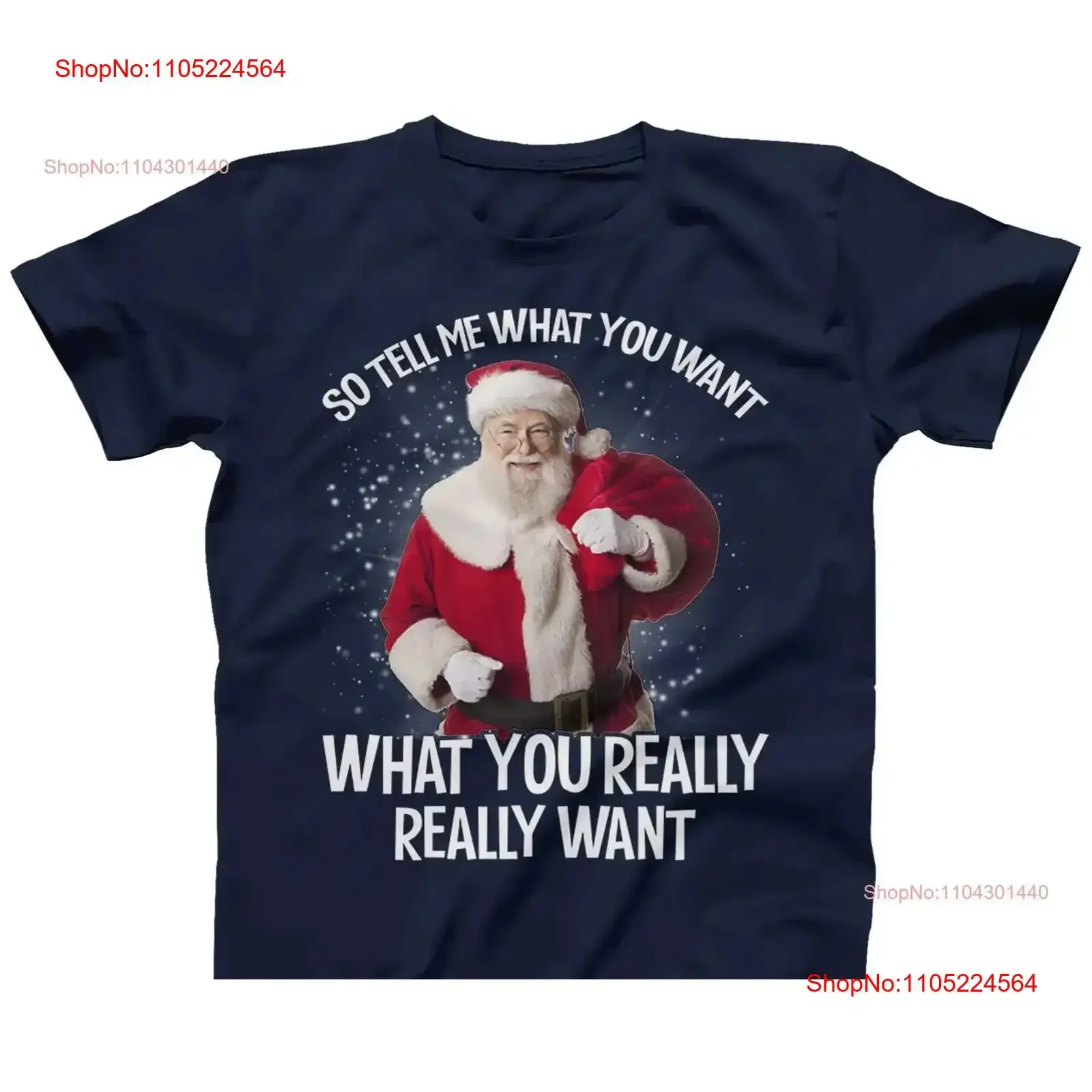 تي شيرت سانتا كريسماس المضحك أخبرني ما تريد فكاهيًا للبالغين في عيد الميلاد بالإضافة إلى حجم عتيق عالي الجودة مغسول