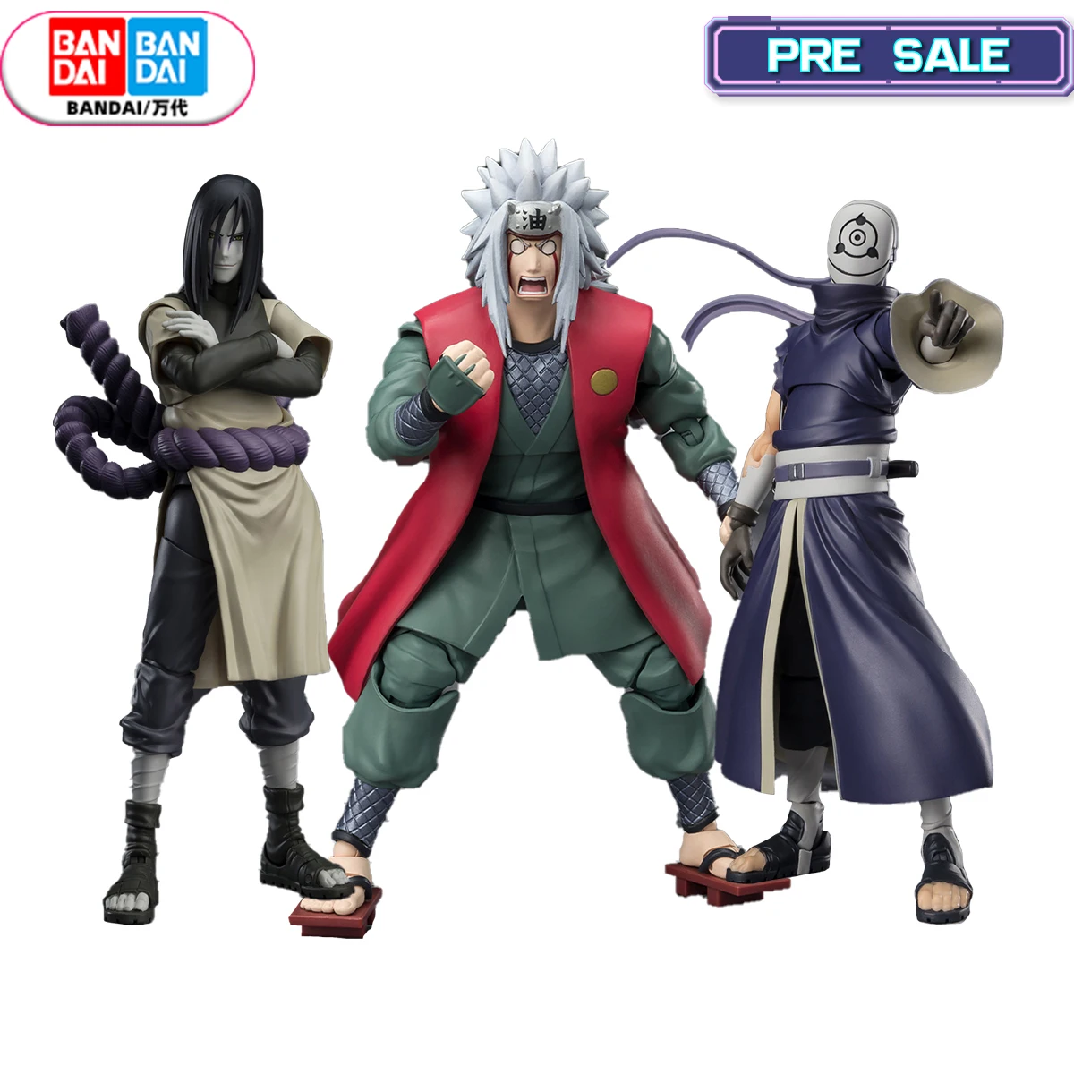 

BANDAI ORIGINAL NARUTO SHF Orochimaru Jiraiya Uchiha Obito Anime Figures Action Model Toys