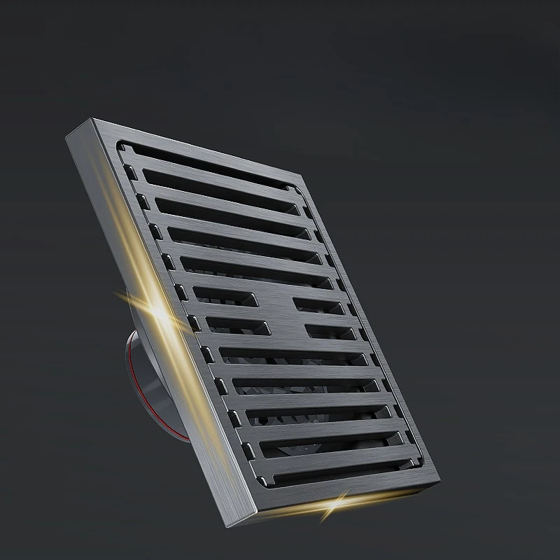 Grey Stainless Steel Floor Drain, Large Flow Anti‑Odor Insect Proof for Bathroom Shower Washing Machine Sewer